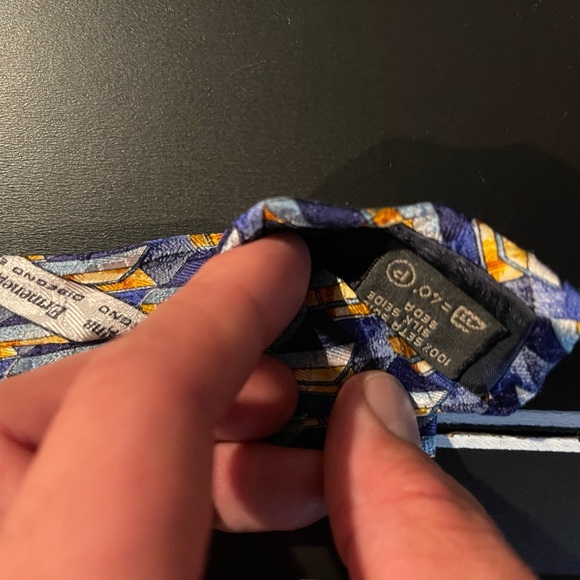 Ermenegildo Zegna Blue/Yellow Tie - Picture 4 of 5